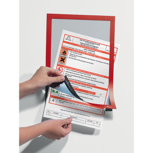DURABLE DURAFRAME SELF-ADHESIVE SIGN HOLDER A4 RED PK1