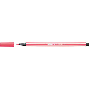 STABILO PEN 68 FIBRE TIP PEN FLURO RED (BX10)
