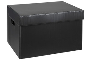 MARBIG CORFLUTE BOX W/ATTACHED LID BLACK