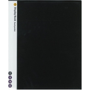 MARBIG A4 20 FIXED POCKET DISPLAY BOOK BLACK