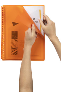 MARBIG DISPLAY BOOK REFILLABLE 20 POCKET A4 ORANGE
