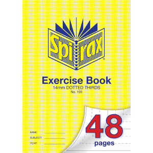 SPIRAX 103 EXERCISE BOOK A4 48PG 14MM DOTTED THIRDS 70gsm