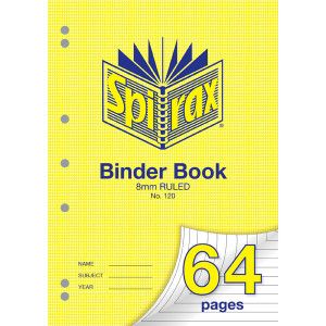 SPIRAX 120 BINDER BOOK A4 64PG 8MM 70gsm