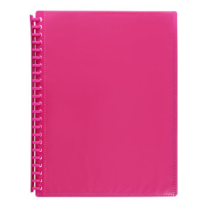 MARBIG REFILLABLE DISPLAY BOOK 20 POCKET INSERT COVER HOT PINK