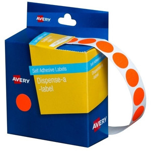 AVERY DISPENSER LABELS 14MM FLURO RED BOX 700 (937298)