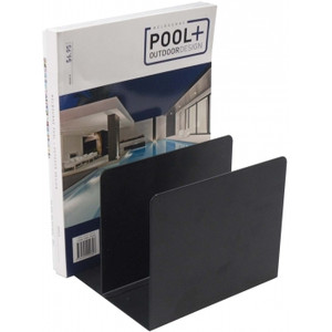 ITALPLAST Metal Book Rack - Black, Each