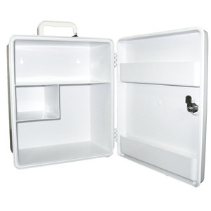 AEROCASE Small White Plastic Cabinet with Key Latch 26 x 32 x 14cm