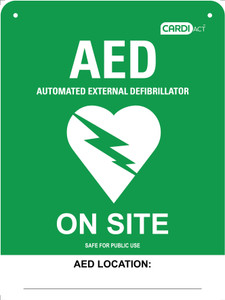 CARDIACT Poly AED On Site Sign 22.5 x 30cm