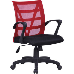 FURNX VIENNA OPERATOR CHAIR MESH RED WITH ARMS