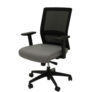 Gesture Task Chair Mesh Back Adjustable Arms Seat Slide Black Mesh Grey Fabric Seat