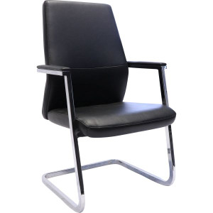 Rapidline Medium Back Slimline Executive Cantilever Chair Black PU