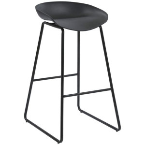 Aries Bar Stool with Black Metal Frame and Polypropylene Black Shell Seat -
*** CURRENTLY OUT OF STOCK, APPROX ETA EARLY SEPTEMBER ***