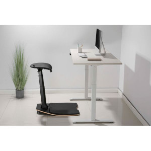 Ergovida Height Adjustable Leaning Stool with Foot Mat Black