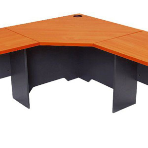 Corner Melamine Workstation Centre Module Only 900Wx900Wx600D Cherry and Ironstone