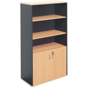 Rapid Worker Half Door Wall Unit 1800Hx900Wx450D Beech and Ironstone