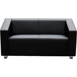 Cube Lounge Two Seater 1430Wx880Hx720mmD Black leather