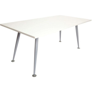 Rapid Span Meeting Table 1800Wx900mmD White Top Silver Steel Frame