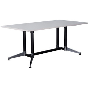 Typhoon Meeting Table 1800Wx900mmD White Top Black Legs with Chrome Base