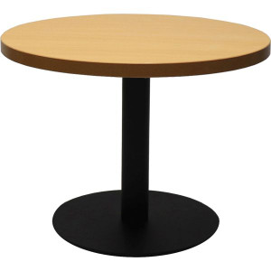 Rapidline Round Coffee Table 600mm Diam Top Beech with Black Base