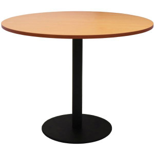 Rapidline Round Meeting Table 900mm Diam Top Beech with Black Base