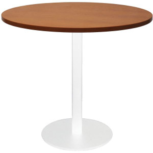 Rapidline Round Meeting Table 900mm Diam Top Cherry with White Satin