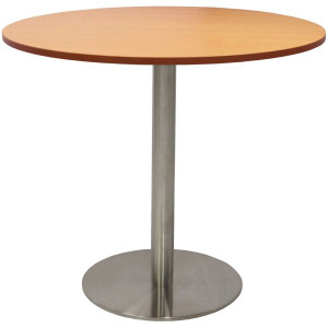 Rapidline Round Meeting Table 900mm Diam Top Beech Stainless Steel