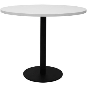 Rapidline Round Meeting Table 1200mm Diam Top Natural White with Black