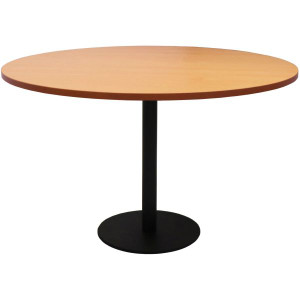Rapidline Round Meeting Table 1200mm Diam Top Beech with Black Base