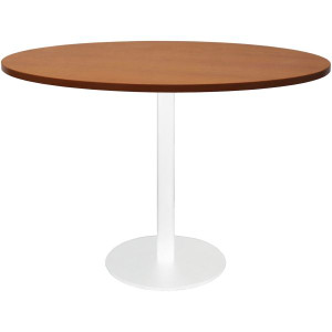 Rapidline Round Meeting Table 1200mm Diam Top Cherry with White Satin