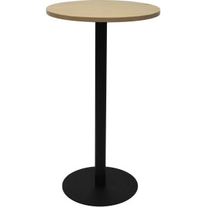 Rapidline Round Dry Bar Table 600mm Diam Top Natural Oak with Black