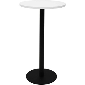 Rapidline Round Dry Bar Table 600mm Diam Top Natural White with Black