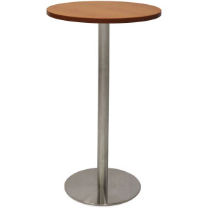 Rapidline Round Dry Bar Table 600mm Diam Top Cherry Stainless Steel