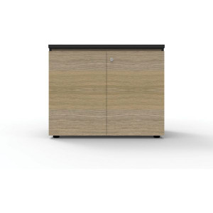 Deluxe Infinity Swing 2 Door Cupboard 730Hx900Wx600mmD Natural Oak with Black Edge