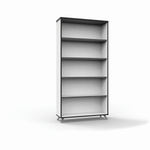 Rapid Infinity Bookcase 1800Hx900Wx315mmD 4 Shelf Natural White with Black Edge