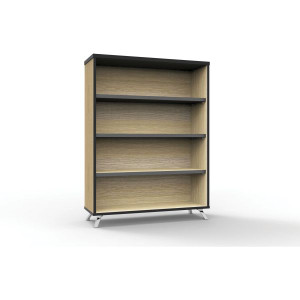 Rapid Infinity Bookcase 1200Hx900Wx315mmD 3 Shelf Natural Oak with Black Edge