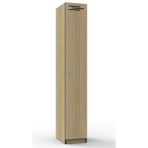 Infinity Melamine Locker 1 Door 1850Hx305Wx455mmD Oak with Black Edging