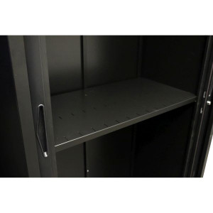 Go Steel Tambour Accessory Slotted Shelf 900mmW Black