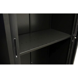 Go Steel Tambour Accessory Slotted Shelf 1200mmW Black