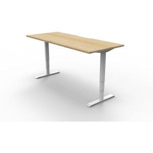 Boost Electric Height Adjustable Desk 1800Wx750D Oak Top White Frame