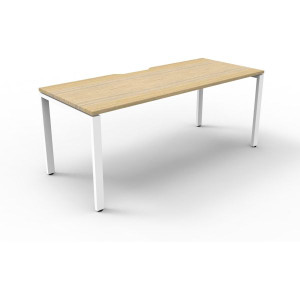 Deluxe Profile Desk No Screen 1500Wx750D Oak Top White Frame