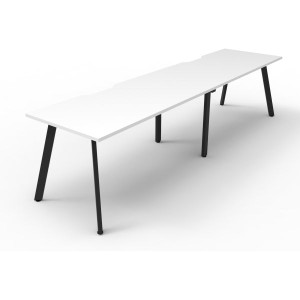 Eternity Workstation 2 Person No Screen 1500Wx750D White Top Black Single Frame