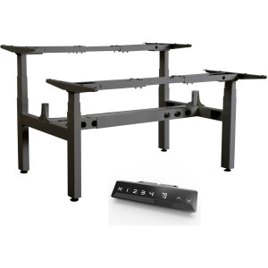 Infinity Electric Height Height Adjustable Desk Frame 3 Stage Leg 4 Motor Black