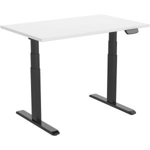 Ergovida Sit-Stand Desk Straight Electric Black Frame White 1500x750mm Top