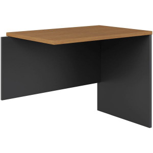 OM Premiere Open Desk Return 900W x 600D x 720mmH Regal Walnut and Charcoal