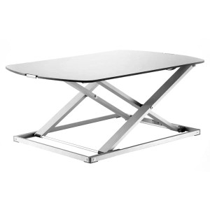 Ergovida Ultraslim Sit Stand Unit for Laptops 796Wx560mmD White Easy Clean Surface