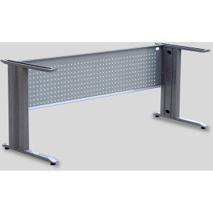 RECTANGULAR METAL FRAME W 1800 x D 750mm Silver with modesty panel