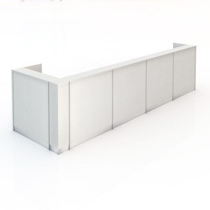 KENT RECEPTION COUNTER W 4900 x D 1395 x H 1200mm Gloss White