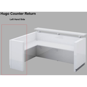 HUGO RECEPTION COUNTER RETURN W 900 x D 600 x H 1000mm White Left