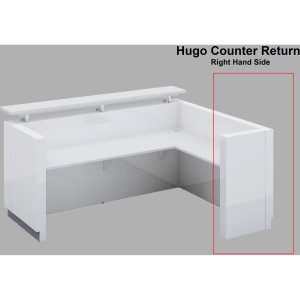 HUGO RECEPTION COUNTER RETURN W 900 x D 600 x H 1000mm White Right