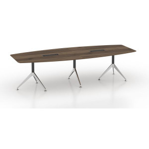 POTENZA BOARDROOM TABLE W 3000 x D 1200 x H 750mm Casnan with cable tray